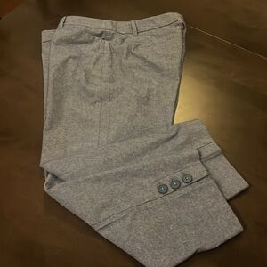 Talbots Chambray Capris with Button Detail